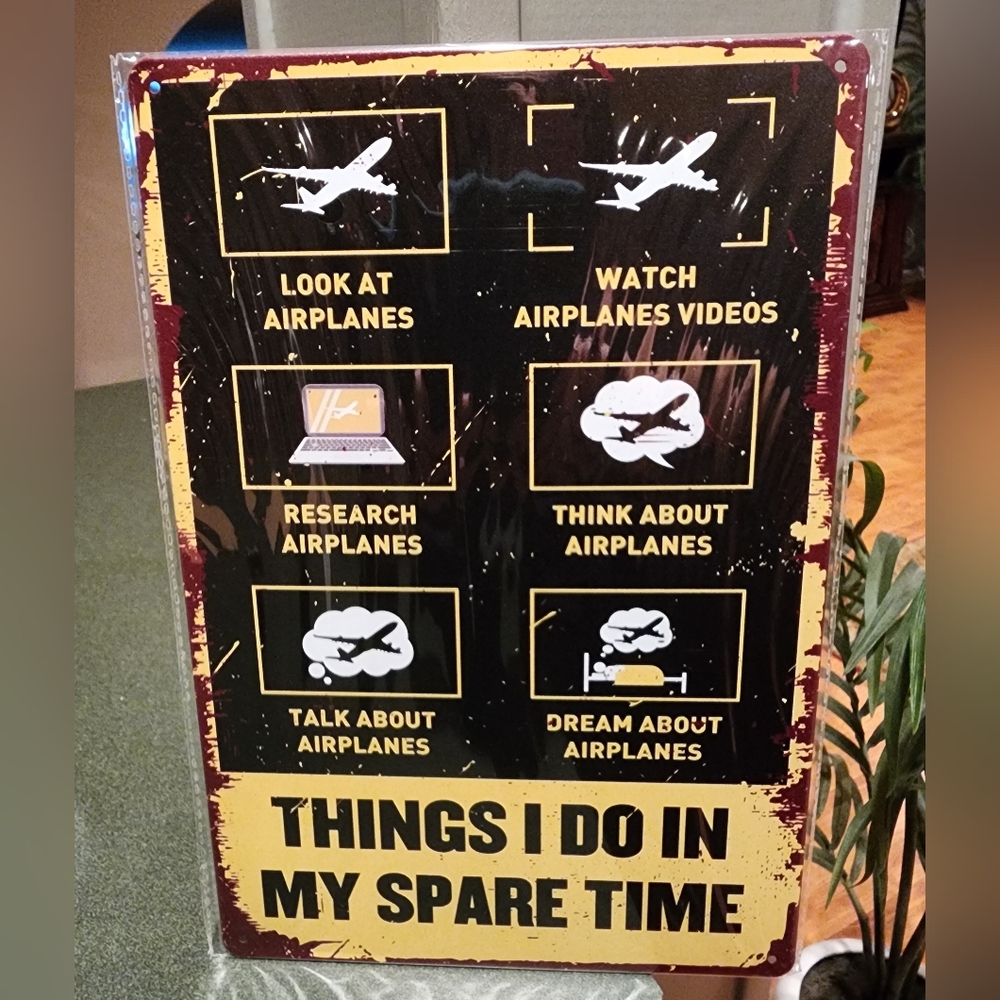 New Retro Aviation Enthusiast Metal Sign